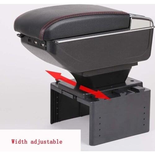 Automobile Universal Special Car Central Armrest Box With Dual Usb Interface Retractable Widening Adjustment