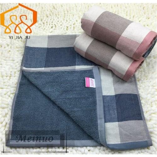 2 Colors 34cm*75cm 100% Cotton Bath Beach Towel Comfortable Soft Cotton Striped Man Face Wash Towel