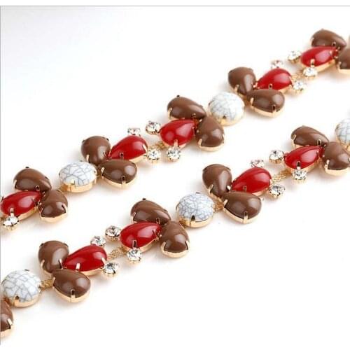 Free Shipping 5 yards Crystal Rhinestone Trim, Rhinestone Applique, Bridal Applique,Wedding Applique,Rhinestone Chain TONG047