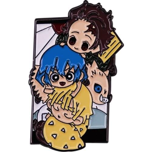 Demon Slayer Anime Series Brooch Kimetsu No Yaiba Pin Japanese Kawaii Manga Otaku Accessory