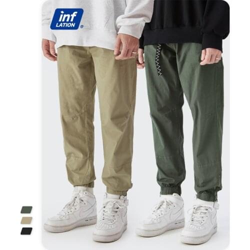 INFLATION Harajuku Casual Pants With Belt Men Japanese Streetwear Cargo Pants Men Cool Hip Hop Jogger Pants Men Harem Pants