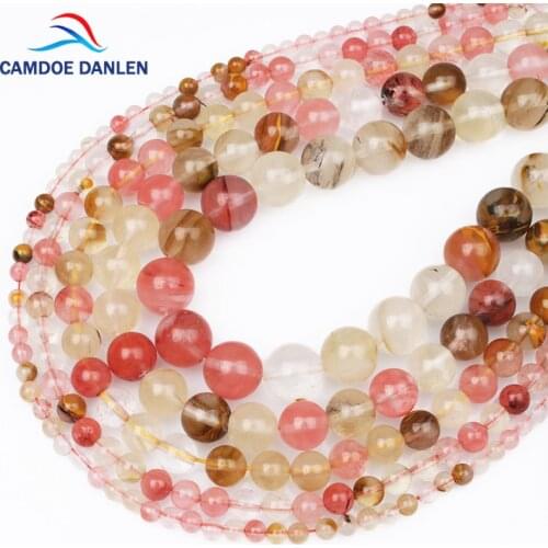 AAA Natural Stone Beads Watermelon Crystal Glass 4 6 8 10 12MM Quartz Bead DIY Charm Bracelet Necklace Beads For Jewelry Making