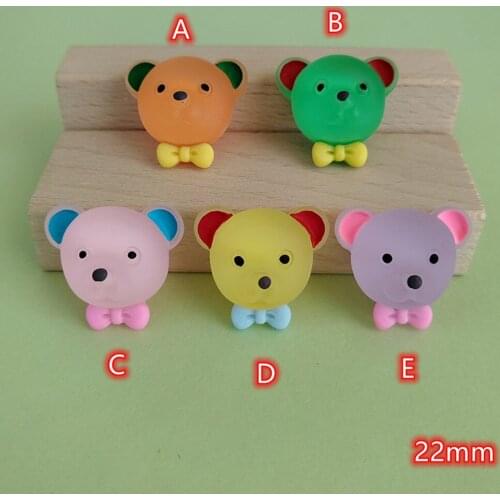 Kawaii Flatback Resin Bear Cartoon Transparent Flat back Resin Cabochons 20pcs Embellishments Accessories DIY Hair Bows Center