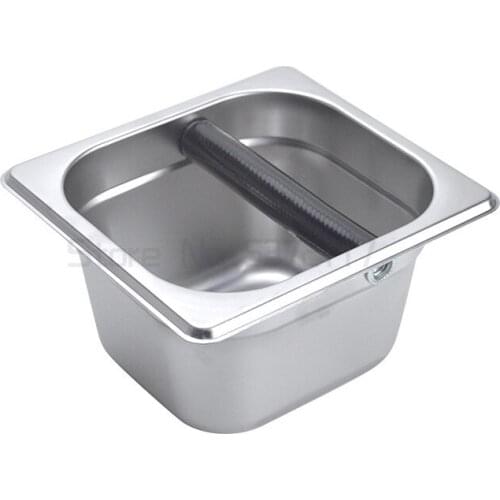 Coffee Knock Box Stainless Steel Wood Coffee Grounds Container Box Barista Coffee Residue Bucket Grind Waste Bin