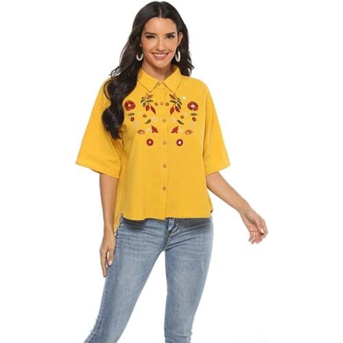 KUCLUT Women's Shirts With Embroidery