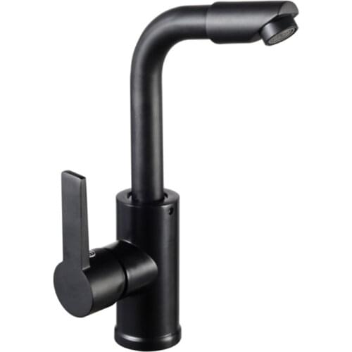 Kitchen Faucet Stoving Varnish Process Black Hot/Cold Water Tap for Wash Basin Kitchen Bathroom Copper Alloy Rotatable