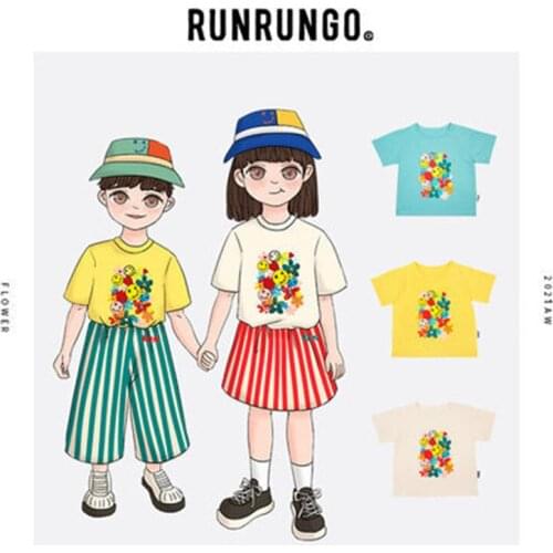 Summer Parent-Child T-Shirt Loose Smile Face Printing Half Sleeve New Cotton Short Sleeve Top Childrens Parents Fashion Casual
