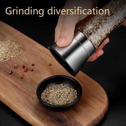 Stainless Steel ABS Salt Grinder Pepper Shaker with Adjustable Coarseness Pepper Mill 120ML