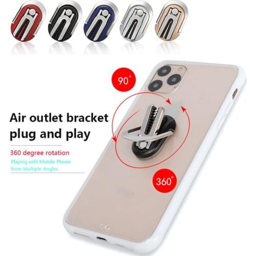 Multifunction Phone Holder 360 Degree Car Air Outlet Grip Mount Stand Rotatable Finger Ring Phone Holder Bracket Car Accessories