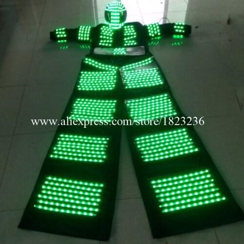Newest Colorful LED Luminous Stilts Robot Costume With Led Helmet Illuminated Growing Light Kryoman Robot Suit Party Clothes