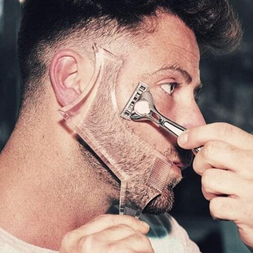 Perfect Beard Comb for Mens Face Care Transparent Black Stencil Comb Shaper for Beard Styling Beard Shaping Tool Liner Template