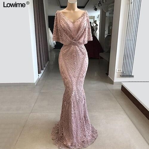 Actual Image Kaftan Formal Evening Dress Long 2019 Dubai Turkish Prom Dresses Lace Beading Women Party Gowns Vestidos De Fiesta