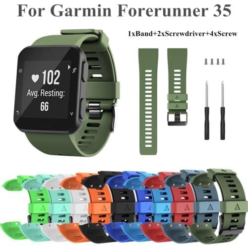 Silicone Sport Strap Band For Garmin Forerunner 35 Smart Watch Outdoor Rubber Correa Bracelet For Forerunner 35 Wristband Belt