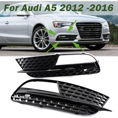 Ar Front Bumper Fog Light Grilles Fog Lamp Racing Grills Gril For AUDI A5 2012 2013 2014 2015 2016 8T0807682H