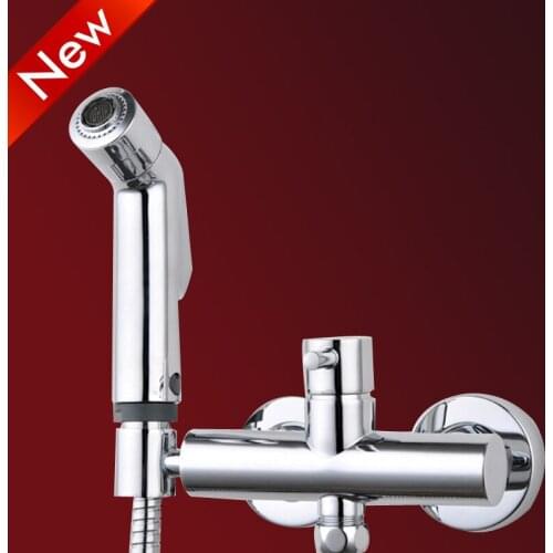2 Functions Hand held Bidet Spray Shattaf Kit Sprayer Jet + Hot&Cold Mixer Valve 02-148