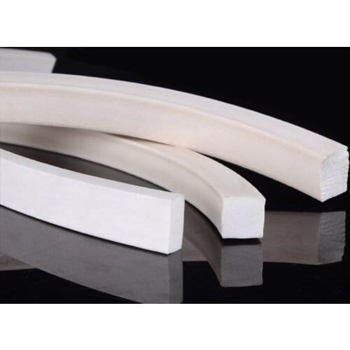 Silicone Rubber Foamed Sponge Strip Square Sealed Gasket Waterproof Bars White 1Meter