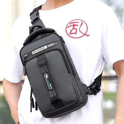 USB Shoulder Bag Crossbody Cross Body Sling Chest Bags Waterproof Travel Pack Messenger Pack For Male Men Multifunction