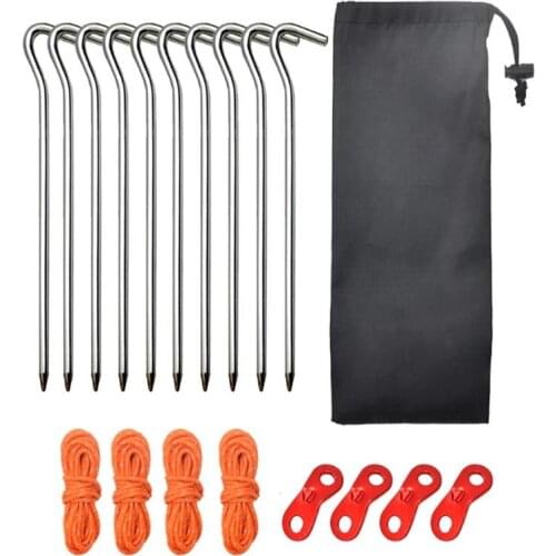 Windproof Tent Pegs Stable Aluminum Tent Nail Round Aluminum Play Tent Silver Alloy Tent Pegs OutdoorGarden Camping Nail