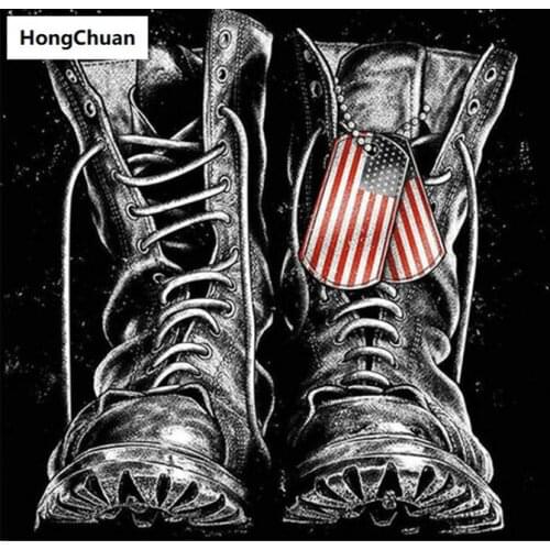 Vintage leather shoes 5D DIY full diamond round/square cartoon diamond embroidery mosaic cross stitch diamond painting mural