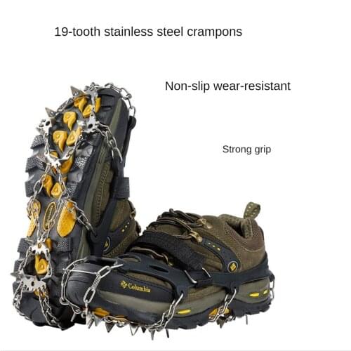 High Quality Outdoor Mountaineering Anti-skid Crampons Winter 19 Tooth Ice Fishing Snow Shoes Manganese Steel Anti-skid