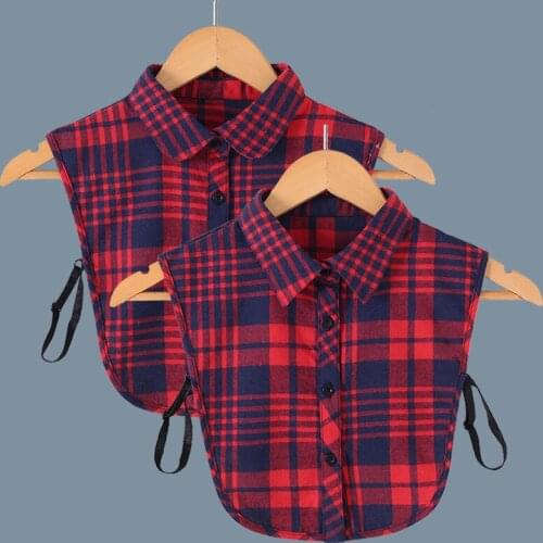 YSMILE Y New Arrive Autumn Winter Red Plaid Fake Collar Cotton High Quality Detachable Collar Decoration Collar For Lady Female