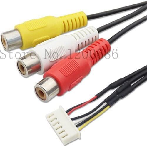 1M XH2.54 6PIN 6P 6 circuits 3 RCA Female XH 2.54 connector 3RCA Red Yellow White Connectors Audio Video AV Female wire harness