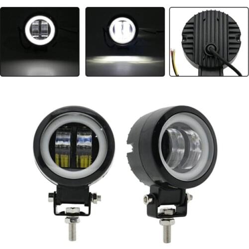 1PCS Waterproof Round LED Angel Eyes Light Bar Spot Light Motorcycle Offroad Car Boat Led Work Light