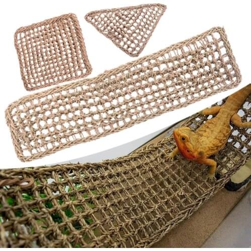 3Pcs Reptile Lizard Lounger Bearded Dragon Seaweed Hammock Swing Hanging Net For Anole Gecko Iguana Hermit Crab Accessories