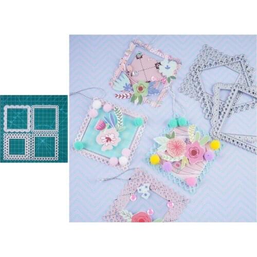4pcs Square Metal Cutting Dies Basic Frame Scrapbook Paper Craft Knife Mould Blade Punch Stencils Dies Diy Handmade Gifts New