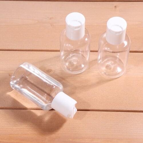 5/10pcs Transparent Travel Bottles Small 50ml Cream Lotion Cosmetic Container Bottle Portable Plastic Bottles with Disc Cap