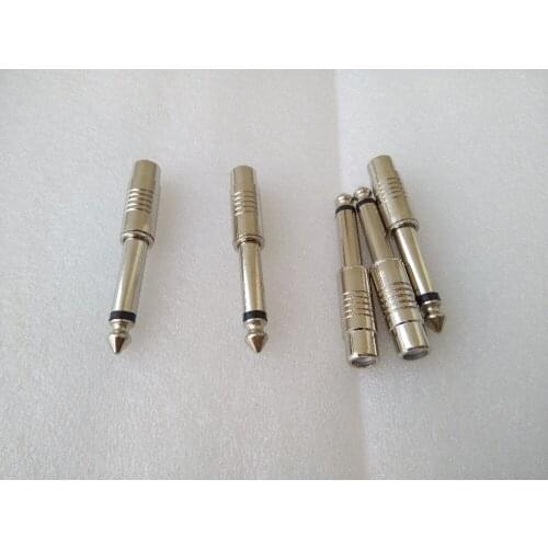 5pcs 6.5 plug to Lotus mother port AV Block audio adapter 6.5 to RCA mother FM microphone 6.35mm connector
