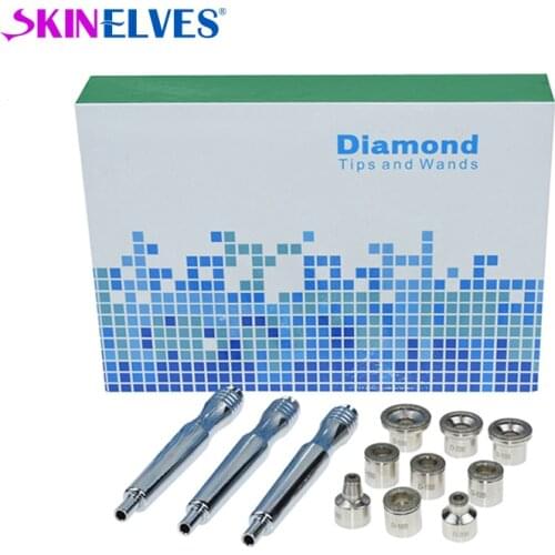 Diamond Microdermabrasion Tips 9 Tips 3 Wands Cotton Filter For Skin Facial Beauty Care Dermabrasion Microdermabrasion Tool
