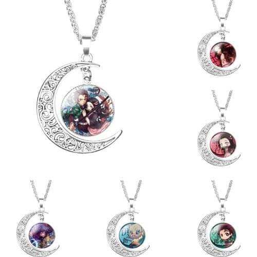 Anime demon killer Cosplay moon GEM PENDANT NECKLACE adult childrens clothing accessories necklace