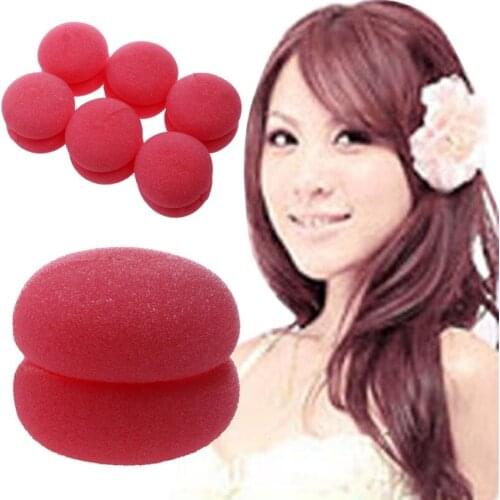 6/12/18/24/30pcs Balls Hair Rollers Curlers Bun Round DIY Soft Foam Sponge Tools 667D