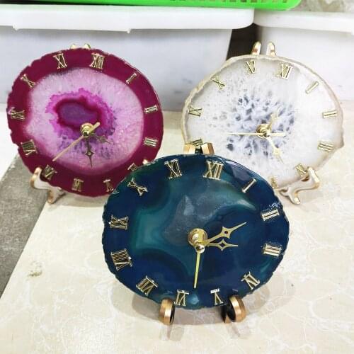 Agate slice natural Agate Slices clock quartz gemstone healing Home decor