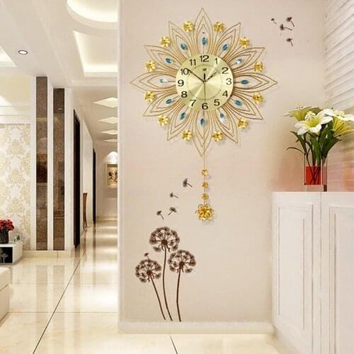 Creative simple rural style mute metal wall clock, living room fashion European home decoration iron quartz clock