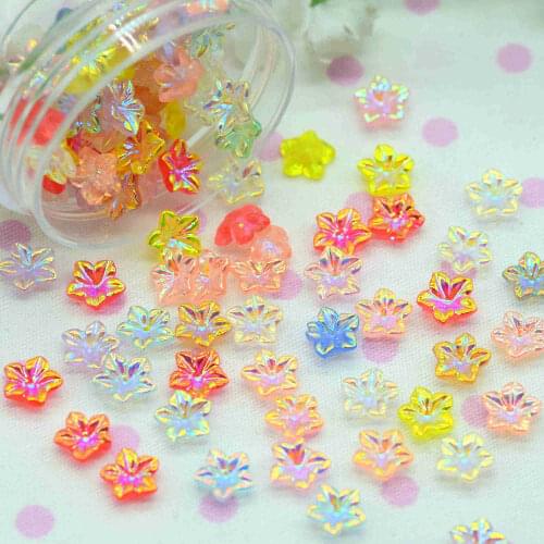 7mm Bling AB Color Resin Flower Cabochons-Flat Nail Surface Decoration Flowers-D.I.Y Jewelry Making&Crafting Flowers