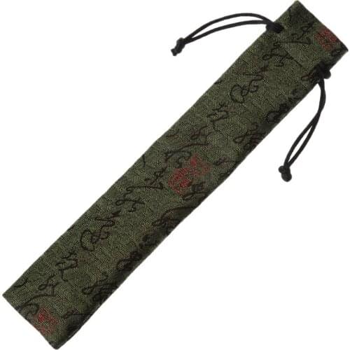 Chinese Calligraphy Style Decorative Folding Hand Fan Bag Dustproof Holder Protector Pouch Case Cover Gifts