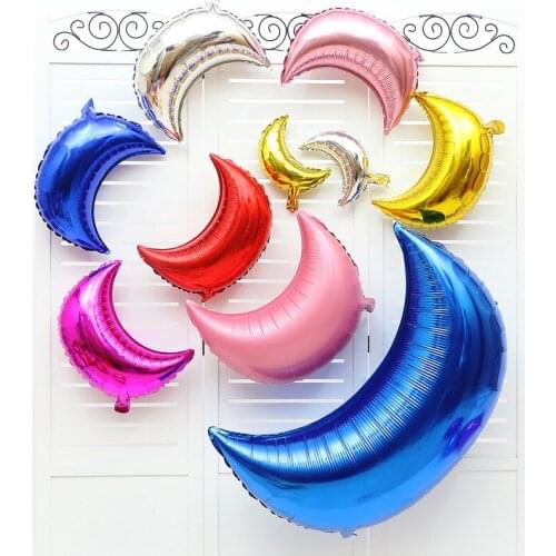 24inch Big Moon Foil Balloons Wedding Birthday Party 36inch crown Helium Globos Decoration Baby shower balon Pink Silver
