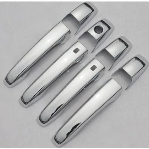 FUNDUOO New Chrome Car Door Handle Cover Trim Sticker With SMART Keyhole For Dodge Durango 2011 2012 2013 2014