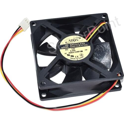 Well Tested For ADDA AD0812UB-A73GL 0.45A 8025 12V Three Wires Double Ball Bearing Cooling Fan