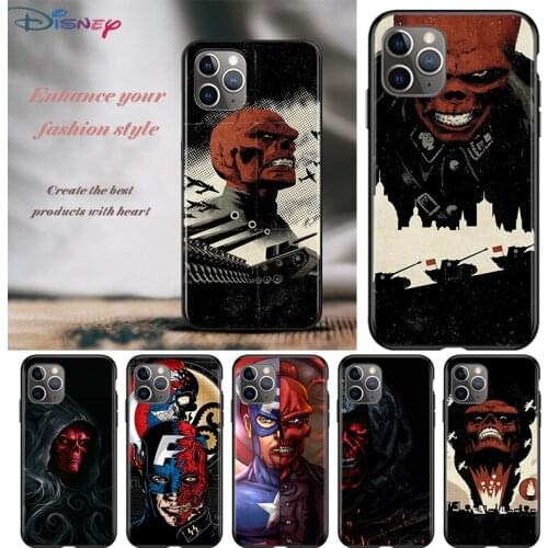 Captain America villain Red Skull For Apple iPhone 12 11 Pro Max mini XS Max XR X 8 7 6 6S Plus 5S SE 2020 Soft Black Phone Case