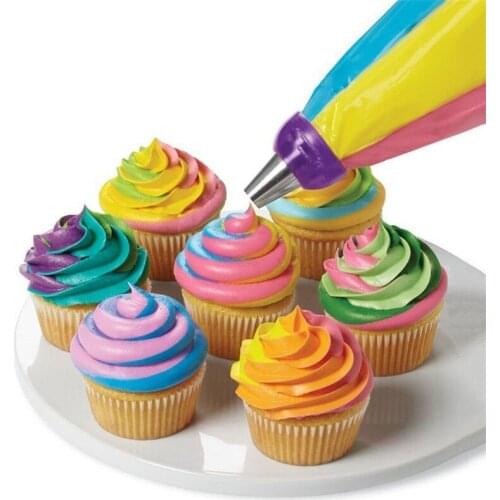 Cupcake Decorating Mouth Three Color Coupler 3 Colors Russia Piping Mouth Converter Food-grade Plastic Baking Supplies lin3906