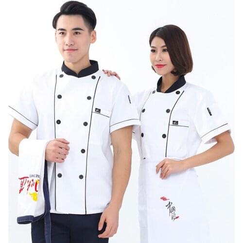 Summer Men Women Catering Working Uniforms Restaurant Hotel Waiter Chef Cuisine Kitchen Cooking Jackets Overalls Clothing