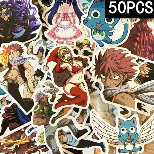 Big 50-Pack Cute Fairy Tail Trendy Stickers for Teens Kids Perfect for Tablet PC Laptop Notebook Phone Skateboard Car Luggage