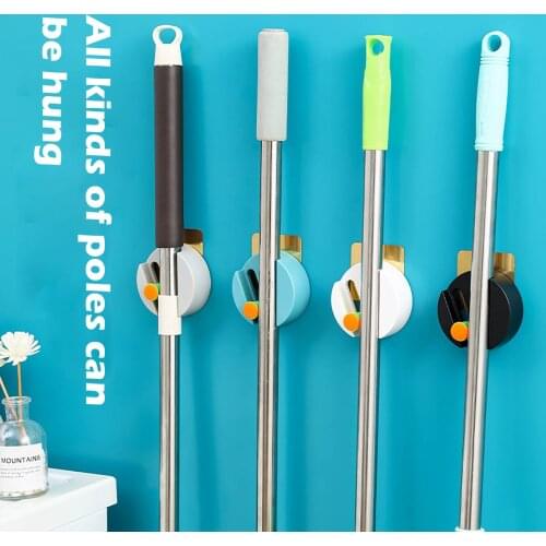 Multi-Purpose Cradle Hook Hanger Adjustment Buckle Punch-Free Storage Hook Wall Mounted Mop Organizer Punch-Free Storage Hooks