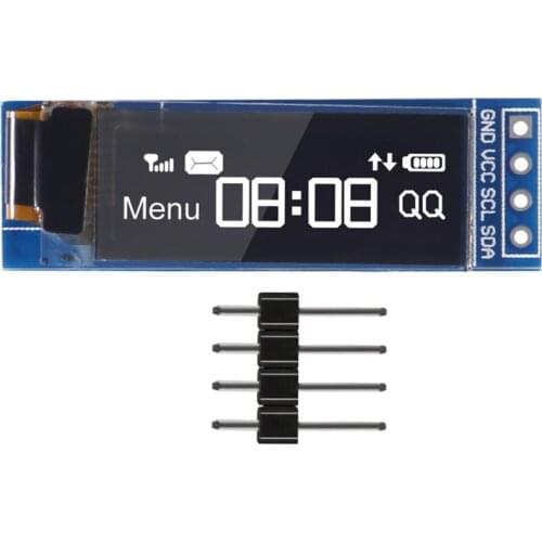 I2C OLED Display Module 0.91 Inch I2C SSD1306 OLED Display Module blue or white I2C OLED Screen Driver DC 3.3V~5V for Arduino
