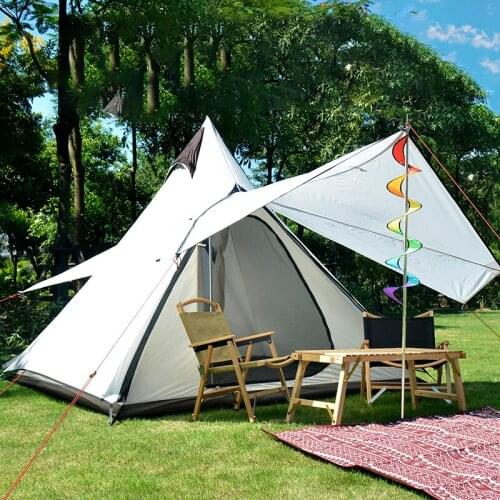 Outdoor 3-4 People Leisure Tent Sunshade Rainproof Tents Outdoor Camping Family Barbecue Party Aluminum Alloy Large Tent
