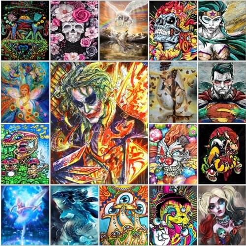 Full square embroidery Cross stitch cuadros dirll drawing 5d diamond painting kit set Clown landscape super color people complet