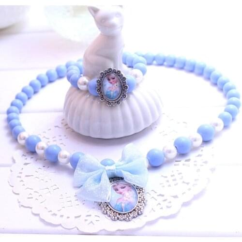 Latest Princess Beads Necklace Bracelet Jewelry Set Christmas Gift for Girls Baby Child Kids Jewelry Accessories Collier Choker